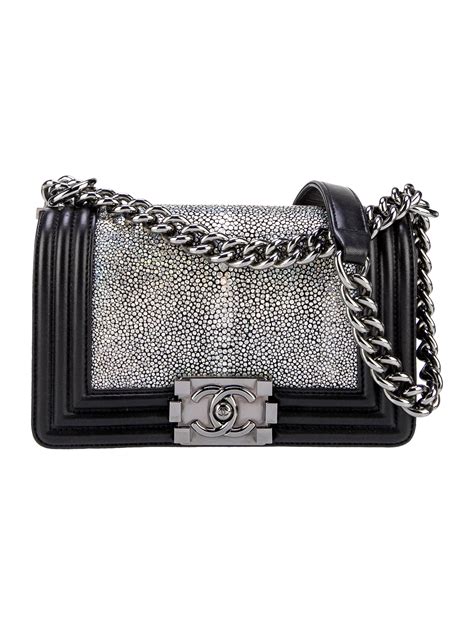 chanel galuchat boy bag|chanel black handbags.